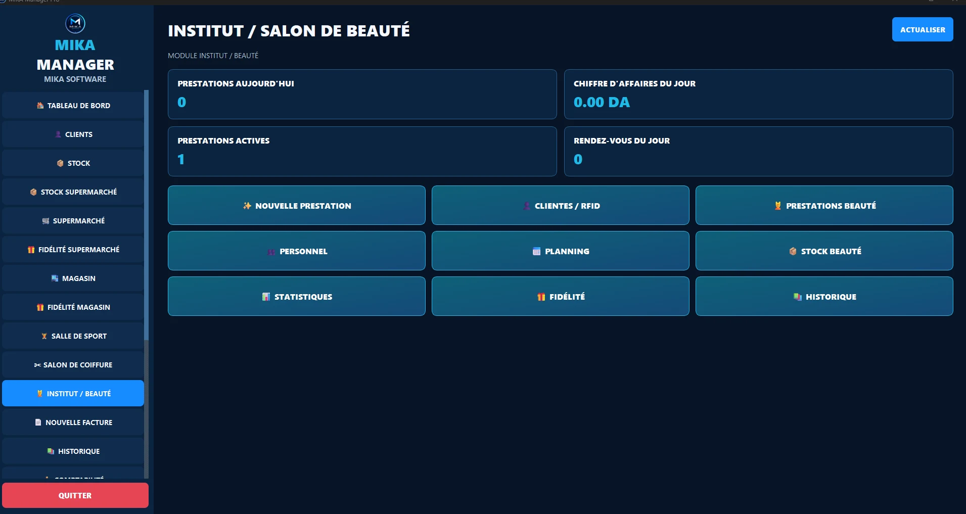 Module Institut de beauté